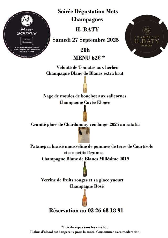 Soirée Accords Mets et Champagnes