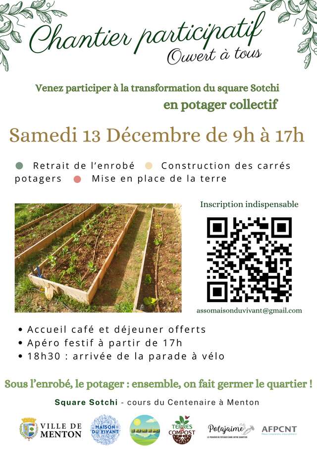 Chantier participatif : transformer le Square Sotchi en jardin potager partagé