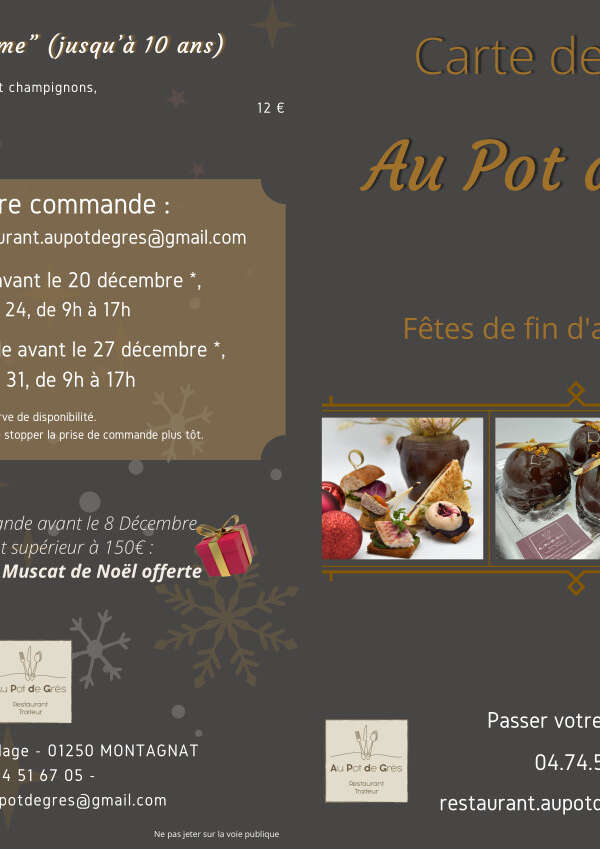 Carte des fêtes à emporter