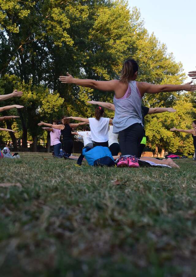 Cours de yoga en plein air