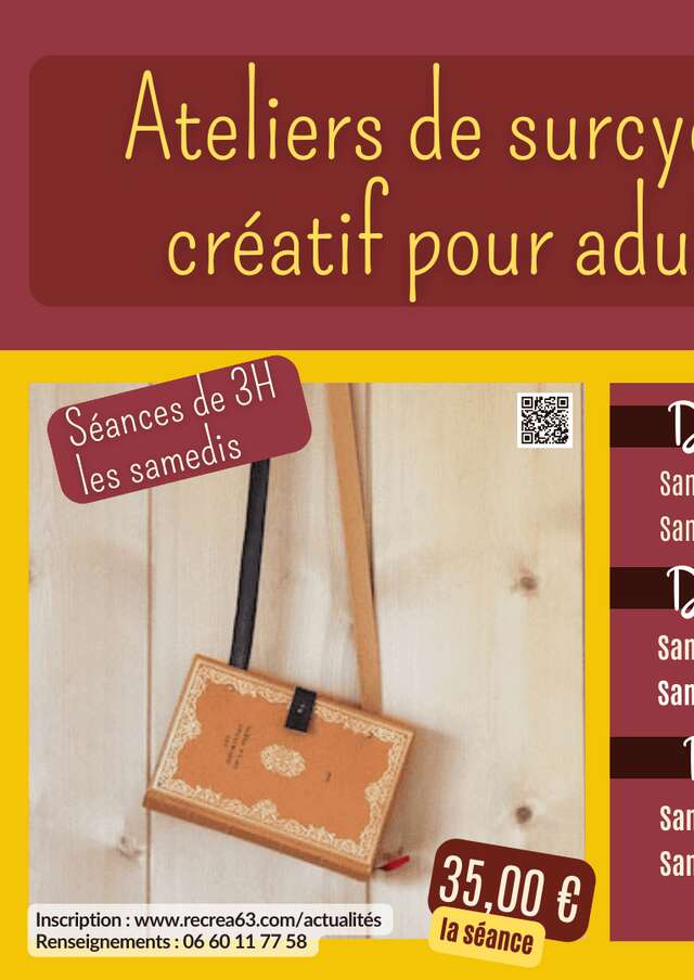 Ateliers de réemploi créatif pour adultes, séances de 3H