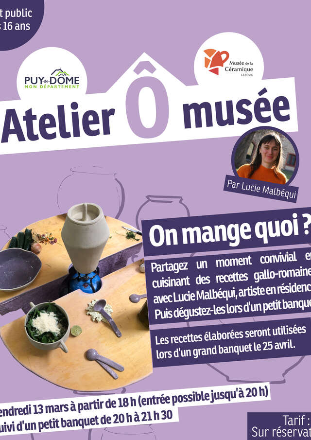 Les Ateliers Ô musée : "On mange quoi ?" - Atelier cuisine adulte