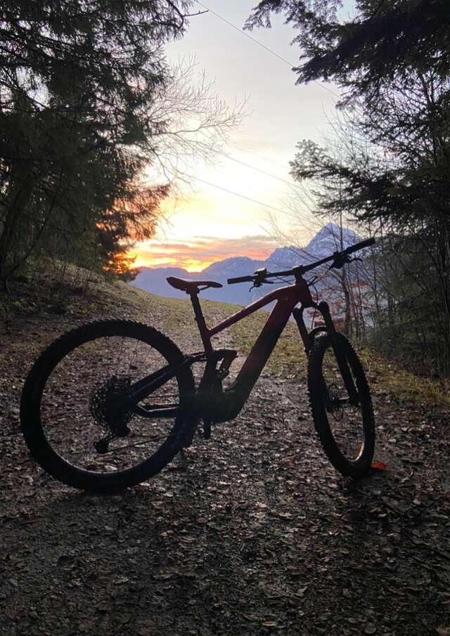 Electric bike ride at dusk