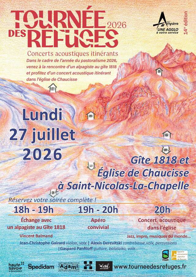Tournée des refuges Gîte 1818 et église de Chaucisse