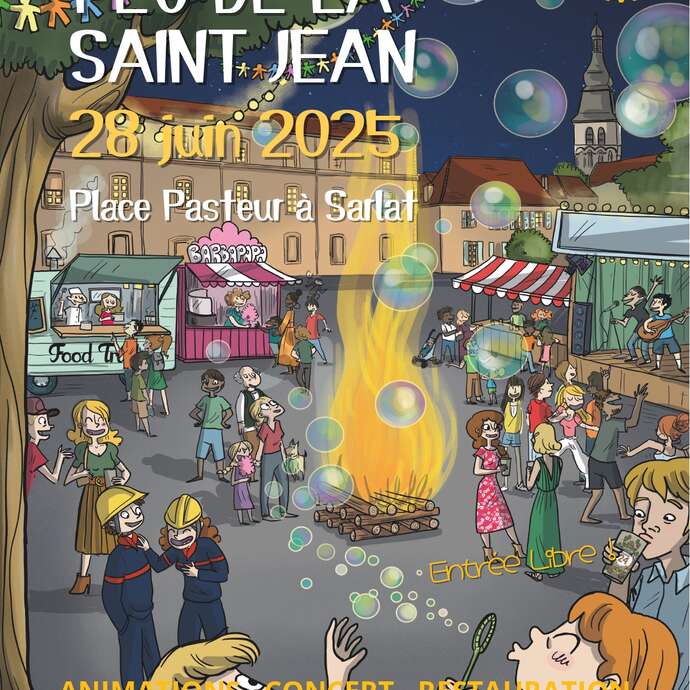 Feu de la Saint Jean à Sarlat