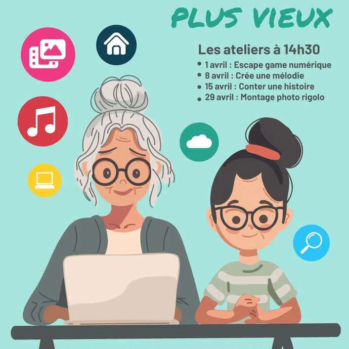 Ateliers numériques intergénérationels : "Les Mercredis Plus Vieux"