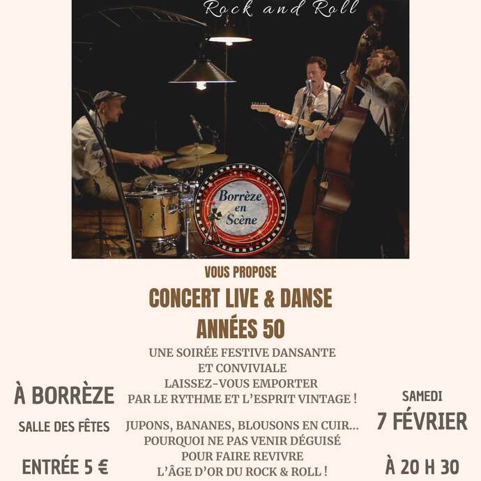 Soirée Rock’n’Roll années 50 – Concert avec Rusty Wheels