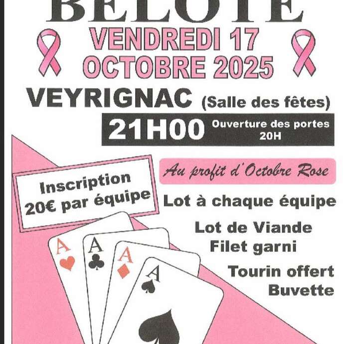 Concours de belote à Veyrignac