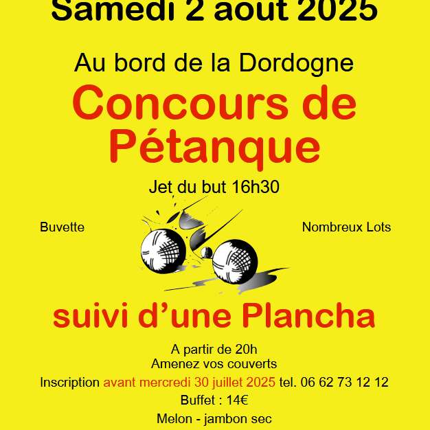 Concours de Pétanque et Soirée Plancha à Cazoulès Concours de Pétanque et Soirée Plancha à Cazoulès