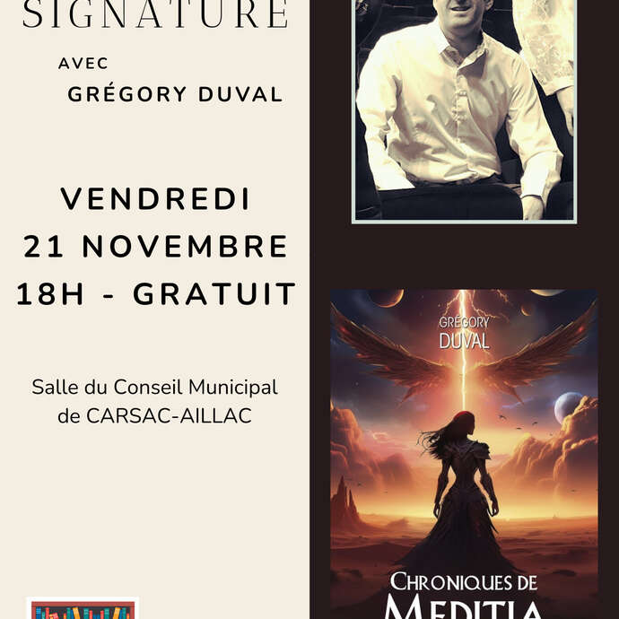 Rencontre – Dédicace avec Grégory Duval