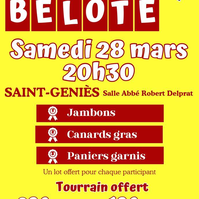 Concours de belote à Saint Geniès