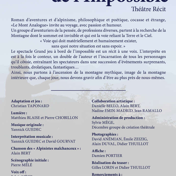 Théâtre à Sainte Nathalène : "Voyage à bord de l'impossible"