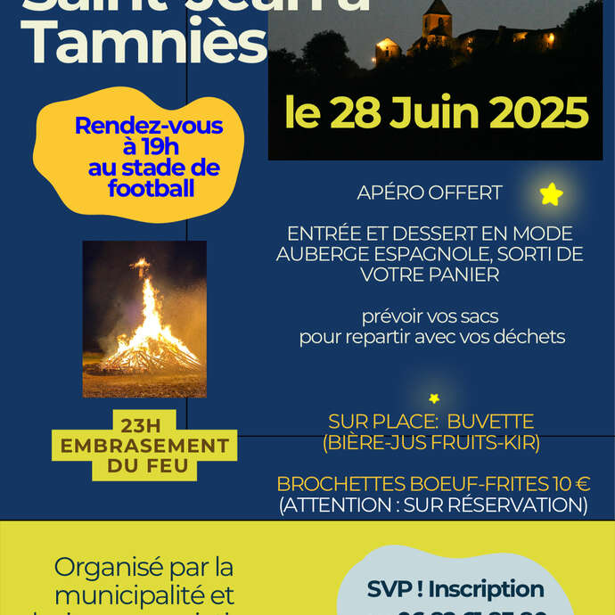 Feu de la Saint Jean à Tamniès