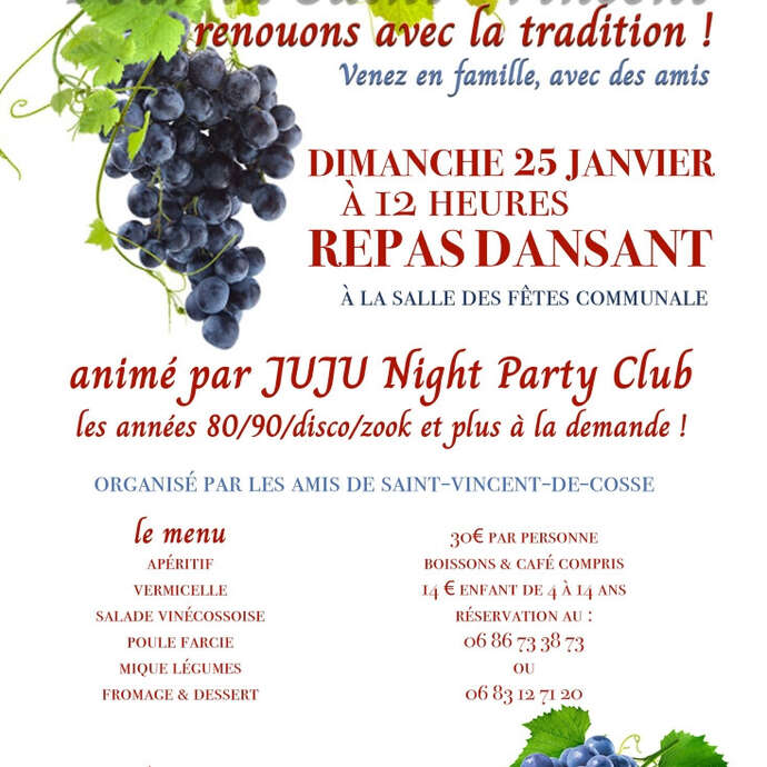 Repas dansant pour la Saint Valentin