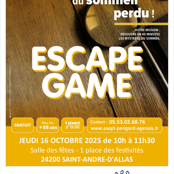 Atelier jeu d'énigme : "A la recherche du sommeil perdu !"