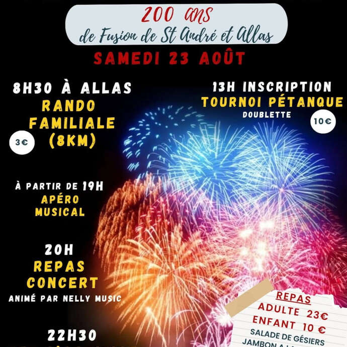 Bicentenaire du village : Concert et feu d'artifice