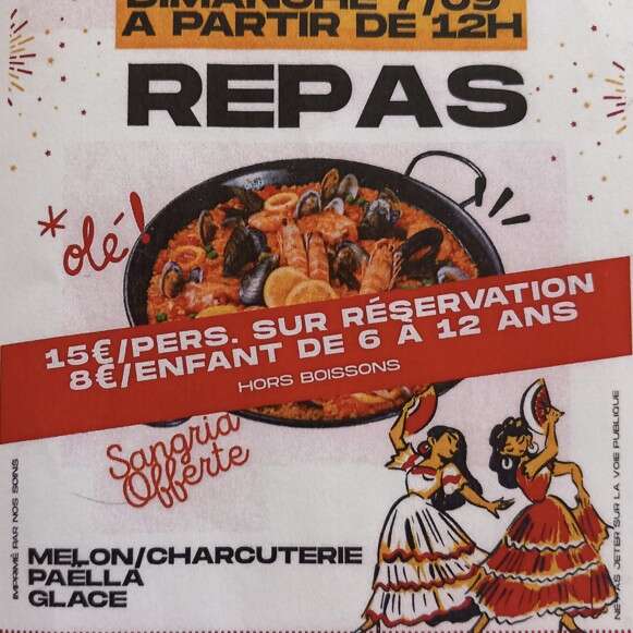 Repas Paella à la salle des fêtes de Paulin