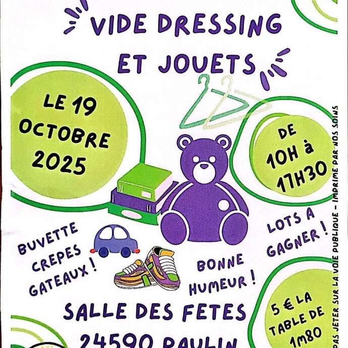Vide dressing et jouets pour enfants/ados à Paulin