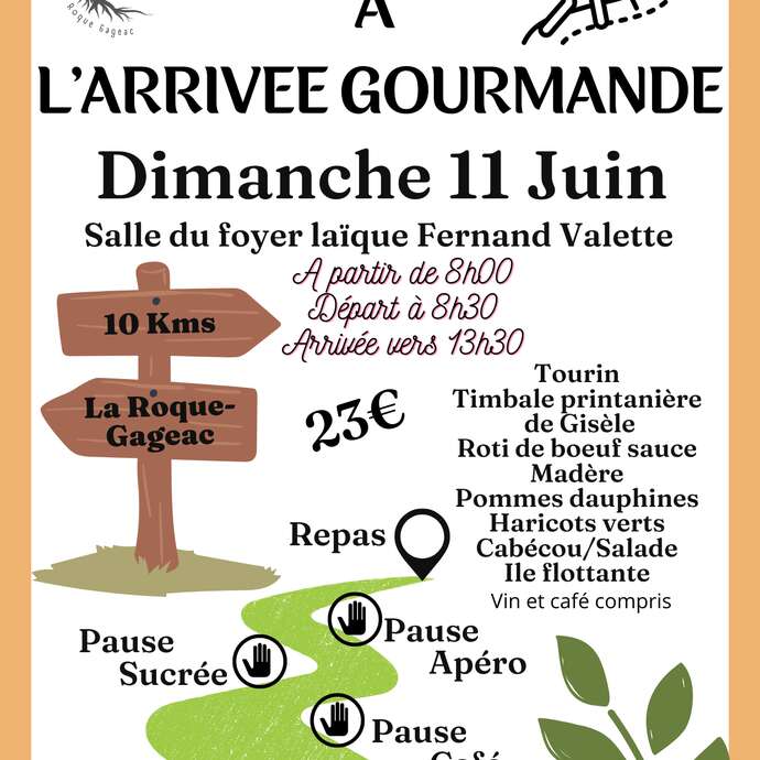 Marche à l'arrivée gourmande
