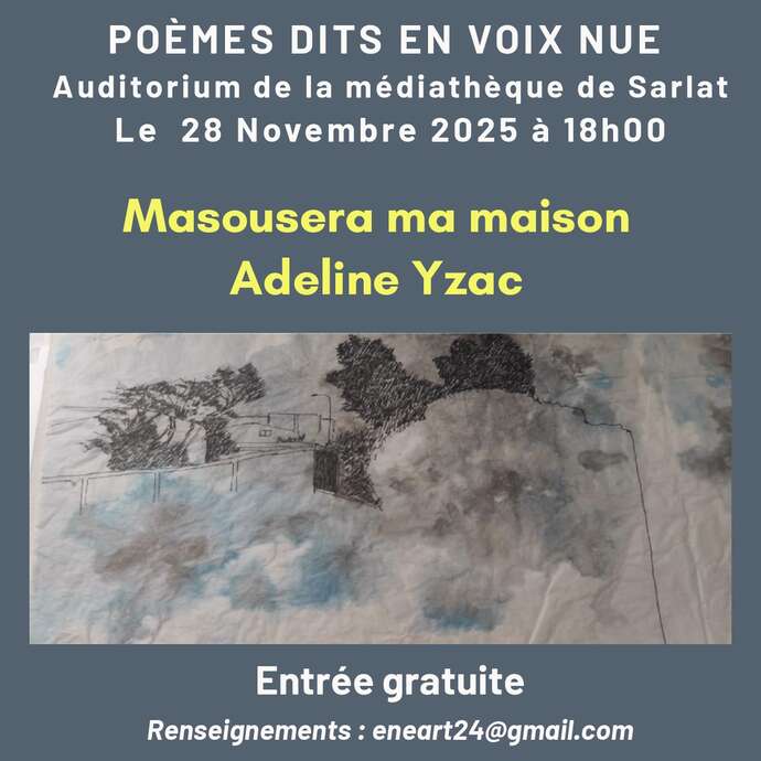 Soirée Poésie : Adeline YZAC dira "Masousera ma maison"