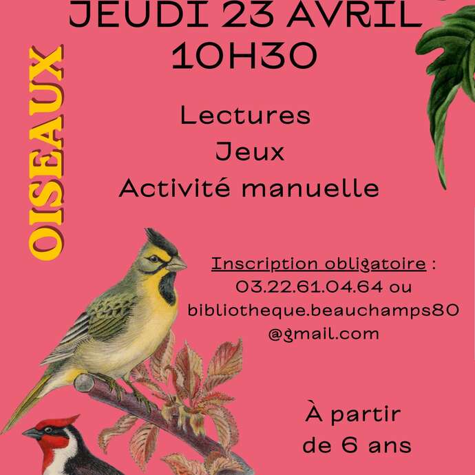 Lectures, jeux, activité manuelle : Oiseaux