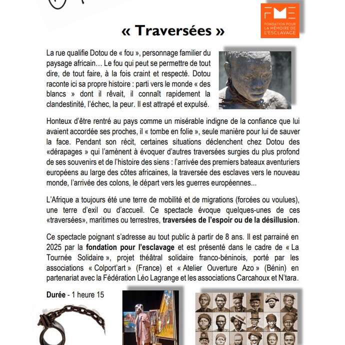 Théâtre : "Traversées