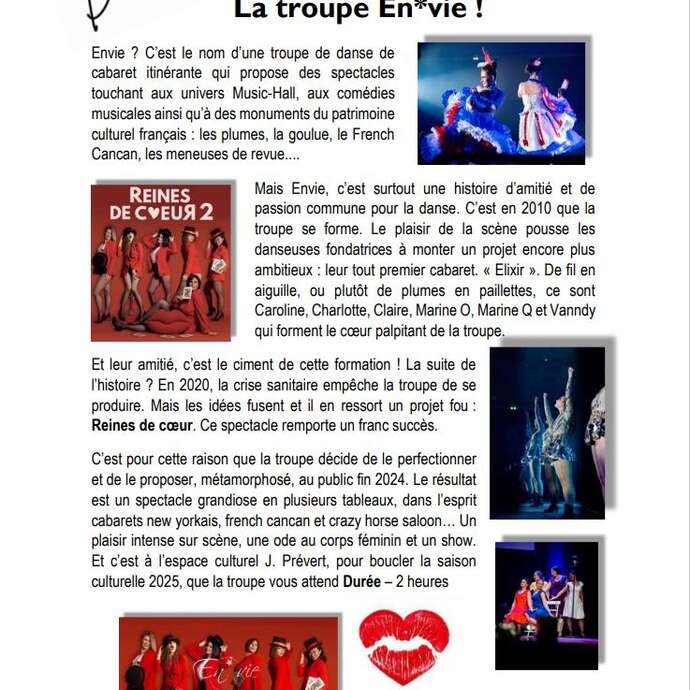 Cabaret et music-hall, spectacle "Reines de coeur"