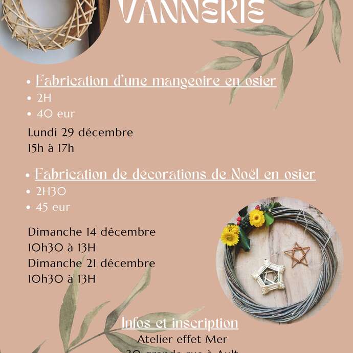 Fabrication de décorations de Noël en osier