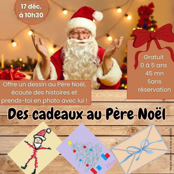 Des cadeaux au Père Noël !  rdv à la médiathèque de Gorron
