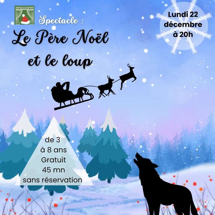Le Père Noël et le loup à la médiathèque de Montaudin