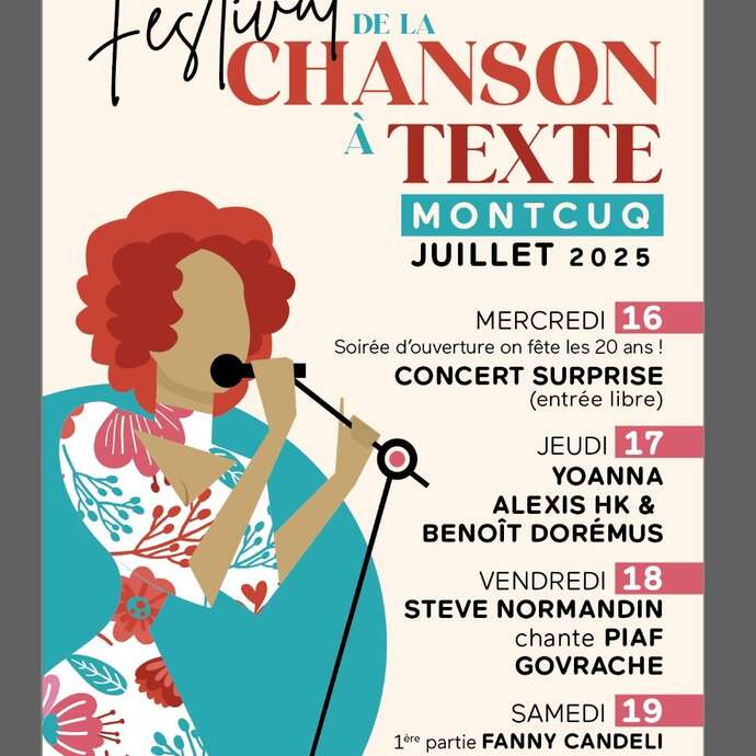 Festival de la Chanson à Texte de Montcuq : Stéphane Balmino et Lou Casa