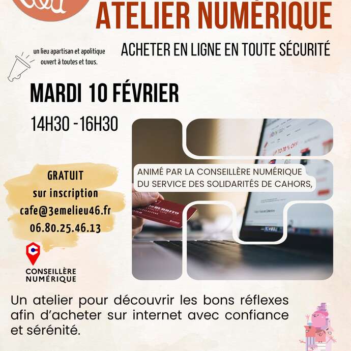Atelier numérique : Acheter en ligne en toute sécurité au 3ème Lieu