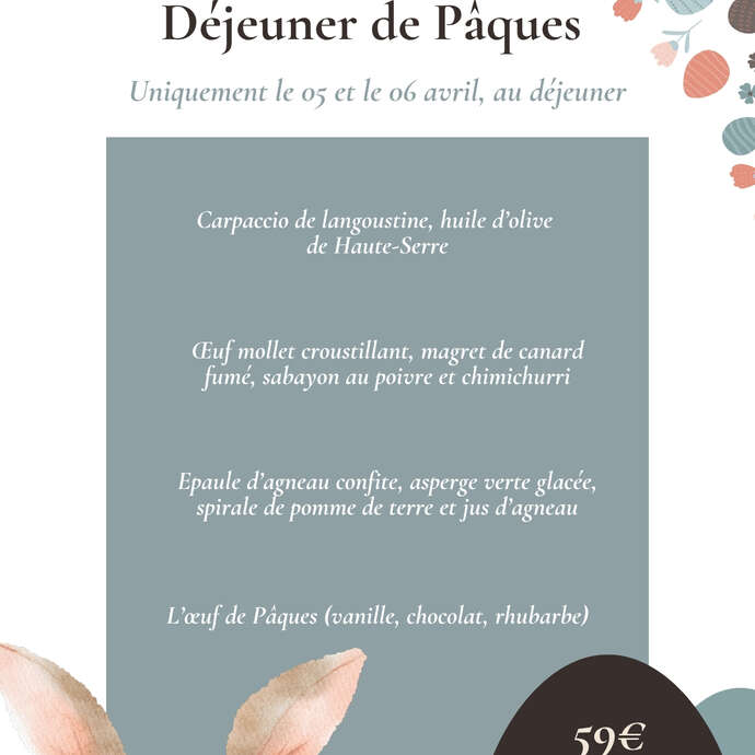 Menu de Pâques au Château de Haute-Serre