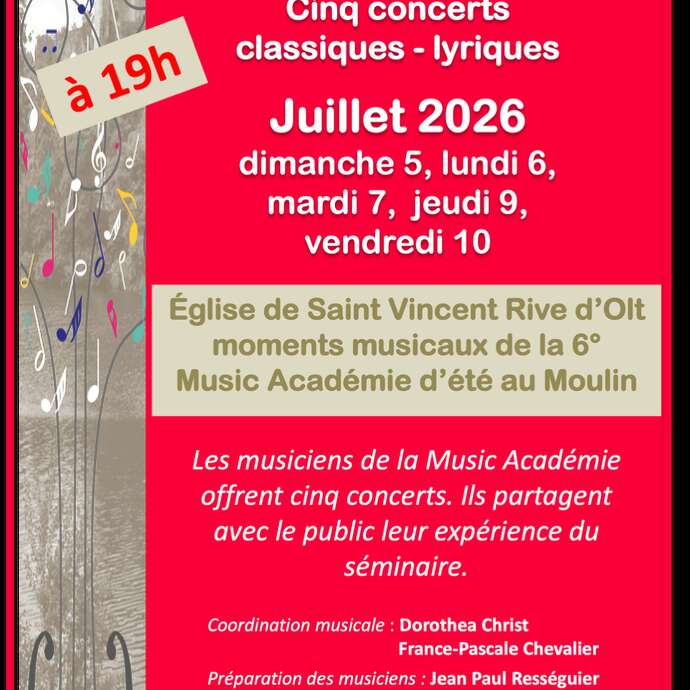 Concerts de la la sixième Académie Musicale