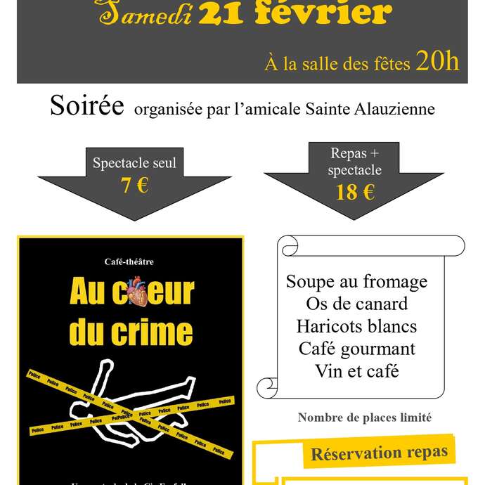Soirée repas-théâtre Au cœur du crime
