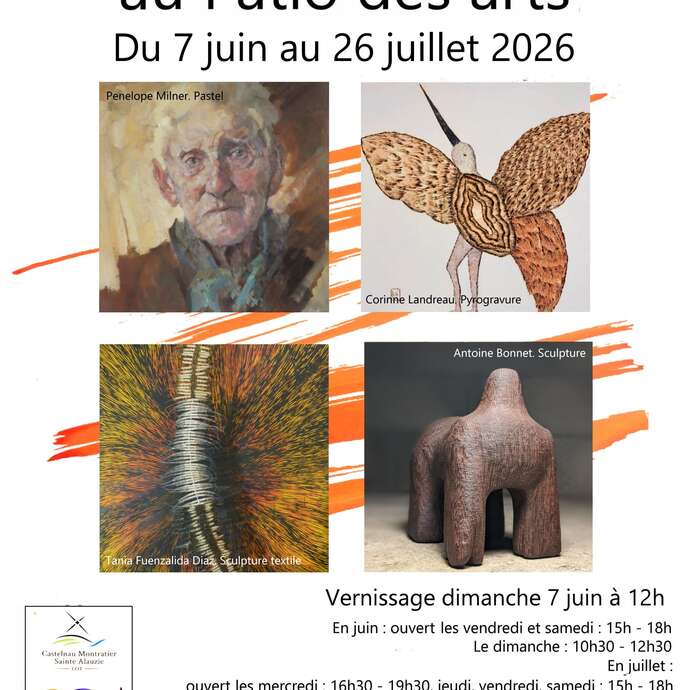 Exposition de peinture, sculpture, pyrogravure au Patio des Arts