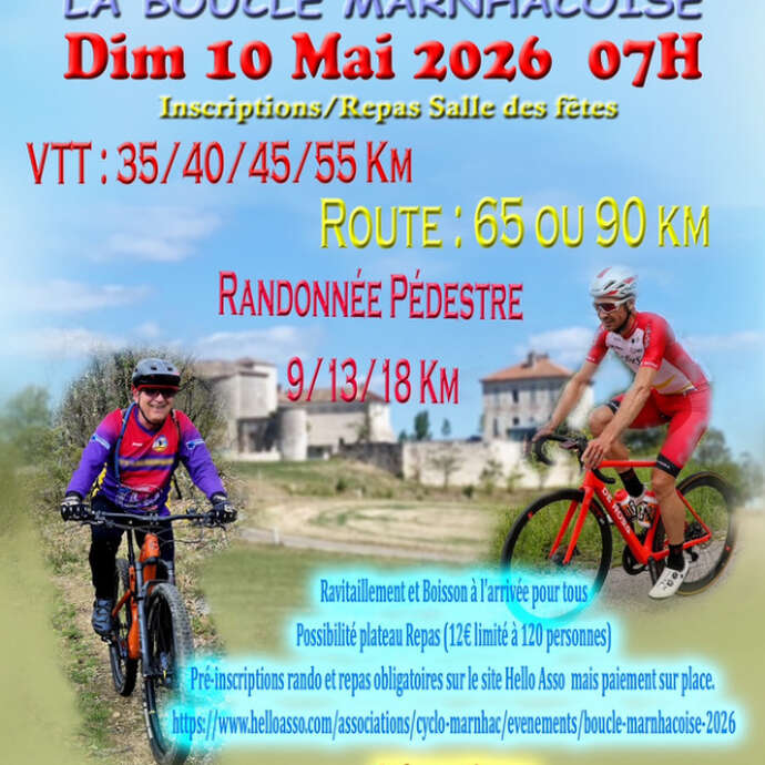 Rando cycliste et pédestre : La boucle marnhacoise
