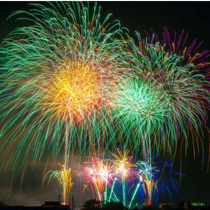 Feu d'artifice, dans le cadre de la fête de Montvalent Feu d'artifice, dans le cadre de la fête de Montvalent