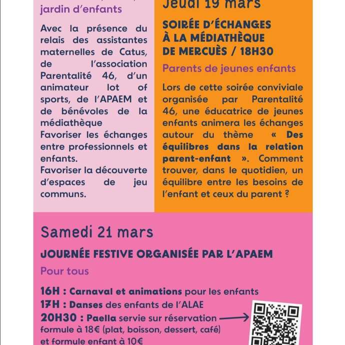 Soirée d'échange "Des équilibres dans la relation parent-enfant"