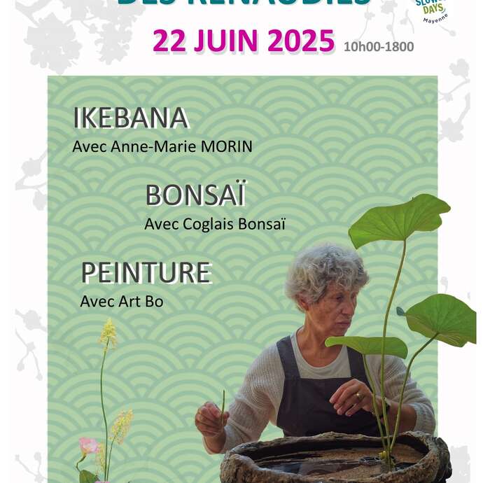 Ikebana, Art floral japonais - Bonsaï - Peinture aux Jardins des Renaudies