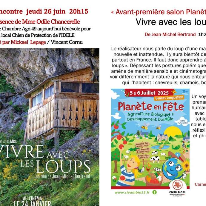 CINÉ-RENCONTRE - "Vivre avec les loups"