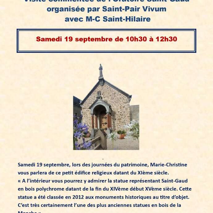 Visite commentée de l'Oratoire Saint-Gaud