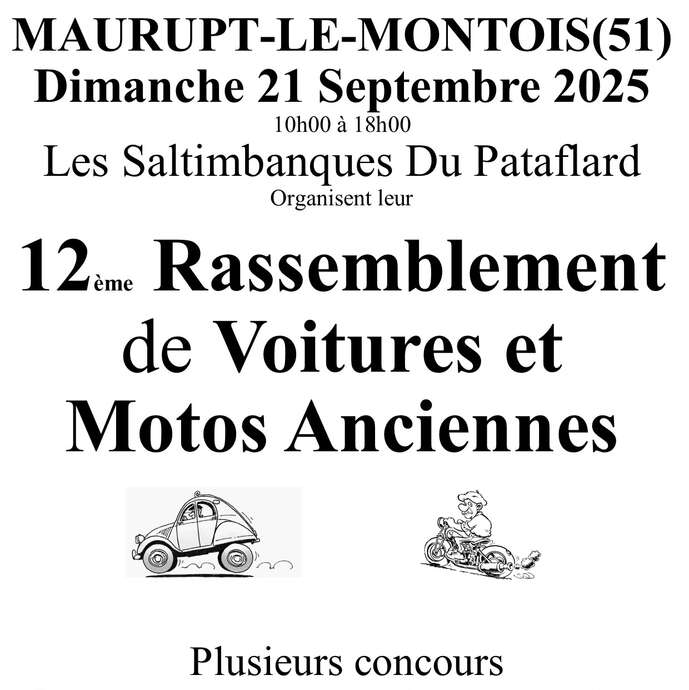 Rassemblement de voitures et motos anciennes