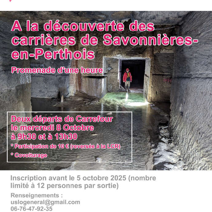 Octobre Rose – Visite des carrières de Savonnières-en-Perthois