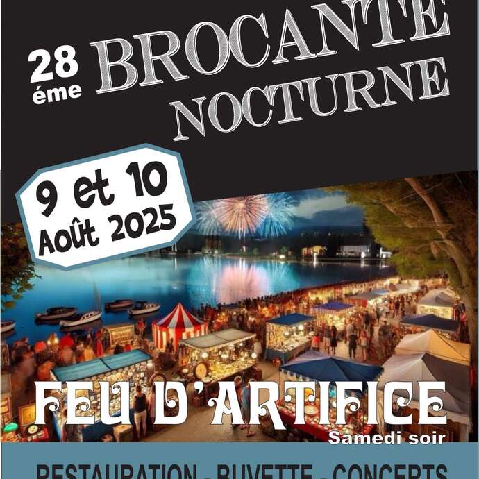 Brocante nocturne avec feu d'artifice