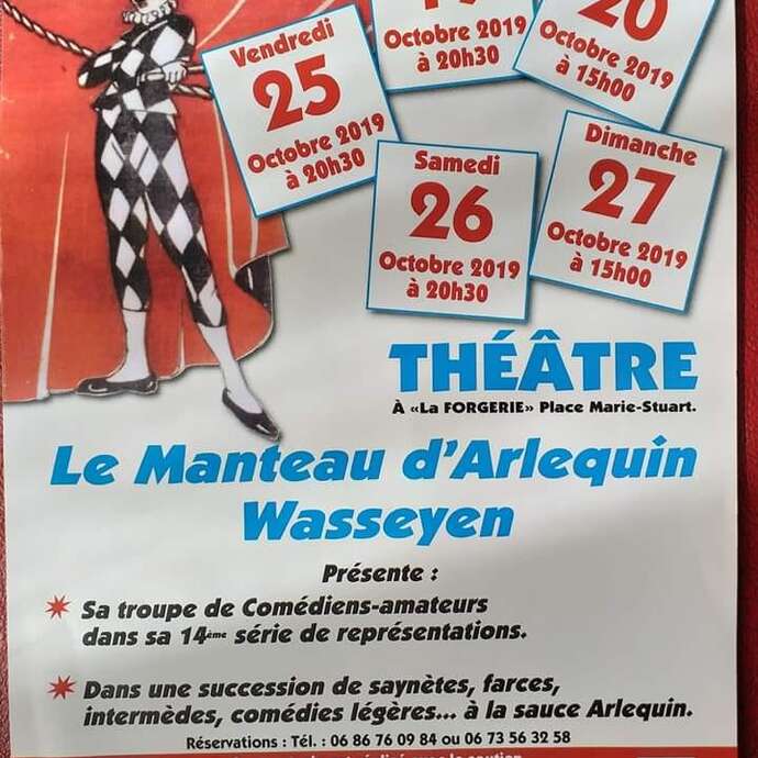 Soirée théâtre avec la troupe Le Manteau d'Arlequin Wasseyen