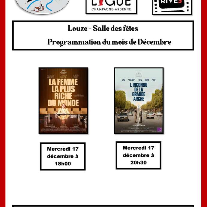 Cinéma itinérant : à l'affiche "La Femme la plus riche du Monde" & "L'Inconnu De La Grande Arche"