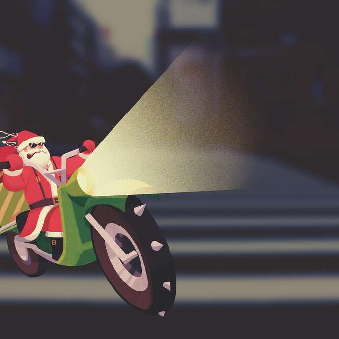 Défilé des Pères Noël à moto