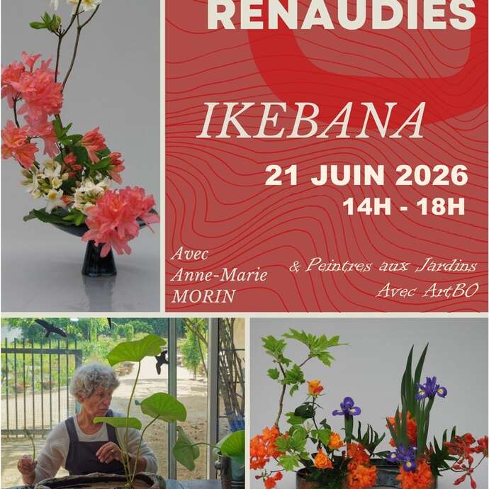 Ikebana, Art floral japonais - Peinture aux Jardins des Renaudies