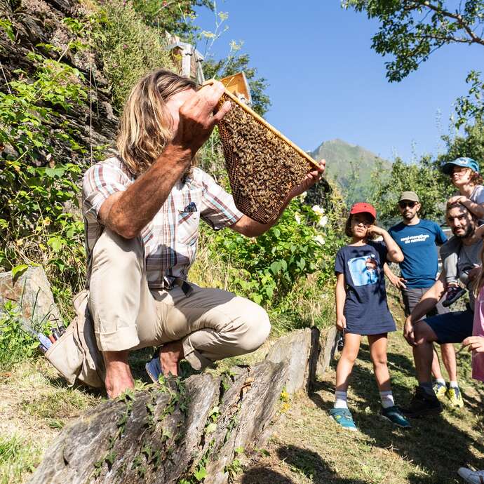 Découverte du monde des abeilles et ouverture d'une ruche kenyane